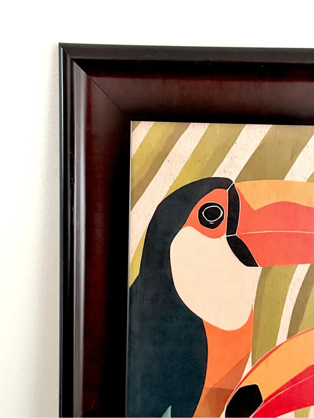 Tropical Toucan Bird Vintage Style Canvas Art Print Framed Wall Hanging Art